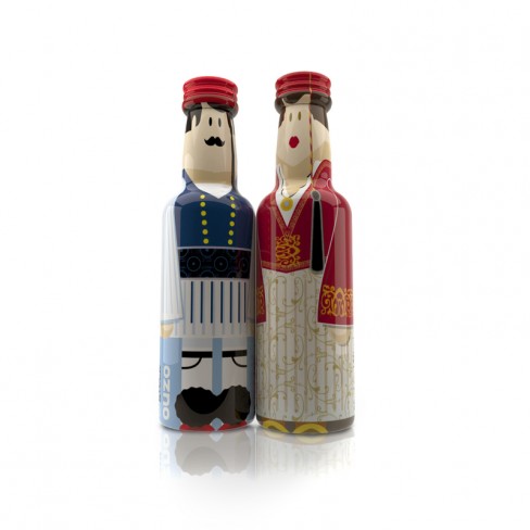 Evzonas & Amalia gogreek® Οuzo Miniatures (2x50ml) Traditional Costumes 